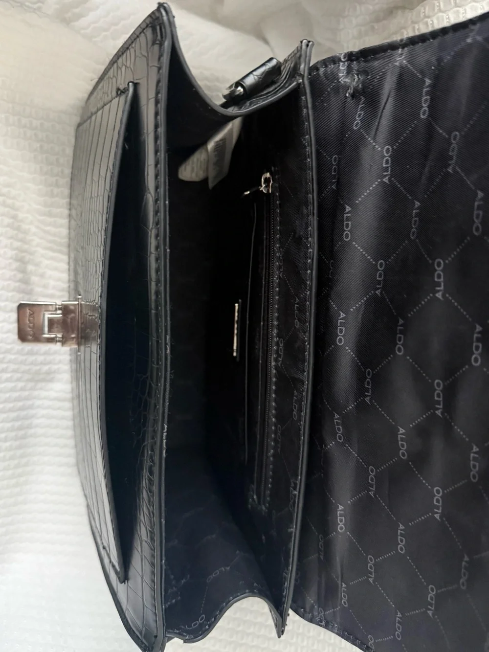 Aldo Black Croc-Embossed purse
